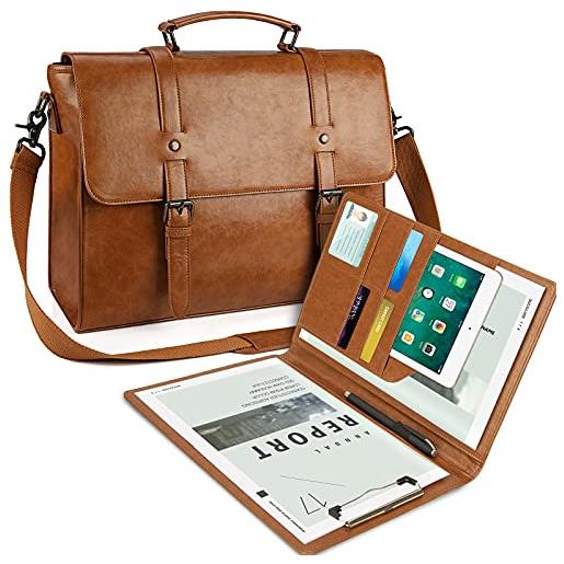 Lubardy borsa porta pc uomo borsa pc 15,6 pollici impermeabile borsa computer notebook borsa tracolla valigetta messenger lavoro scuola ufficio