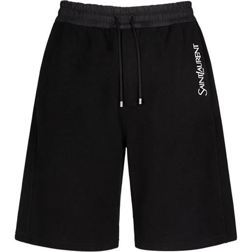SAINT LAURENT shorts in cotone con logo