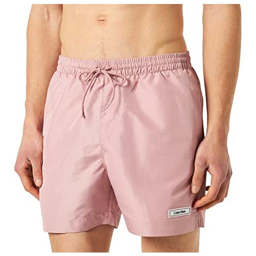 Calvin Klein pantaloncino da bagno uomo medium drawstring lungo, rosa (velvet pink), m