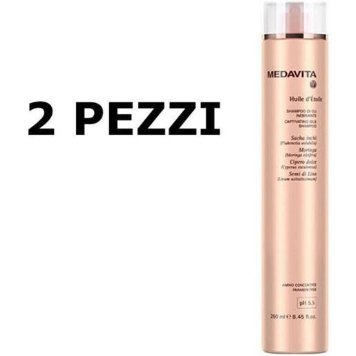 Medavita huile d'etoile shampoo di oli inebriante 250ml 2 pezzi - shampoo nutriente illuminante per tutti i tipi di capelli