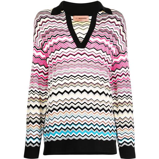 Missoni maglione con motivo zigzag - multicolore
