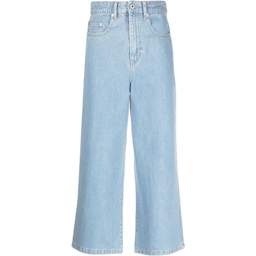 Kenzo jeans a gamba ampia sumire crop - blu
