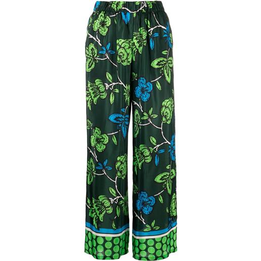 P.A.R.O.S.H. pantaloni a fiori - verde