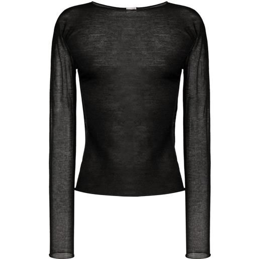 Saint Laurent t-shirt con maniche lunghe - nero