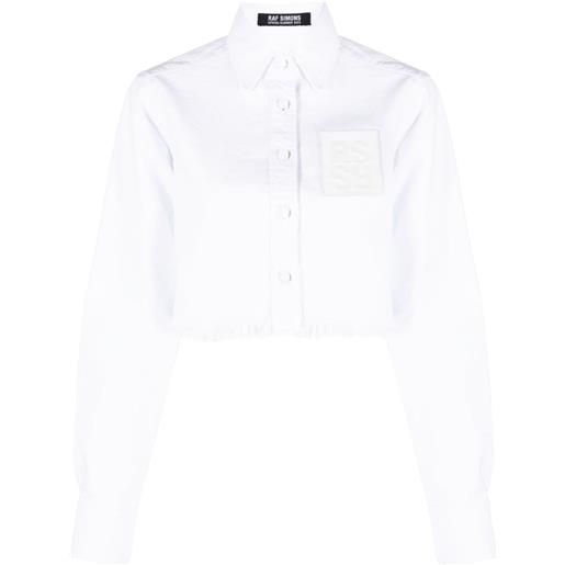 Raf Simons camicia crop con applicazione - bianco