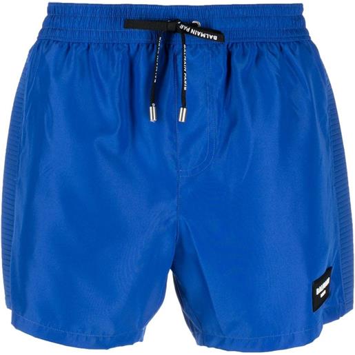 Balmain shorts sportivi con applicazione - blu