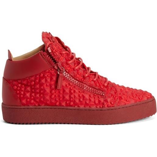 Giuseppe Zanotti sneakers alte con borchie - rosso