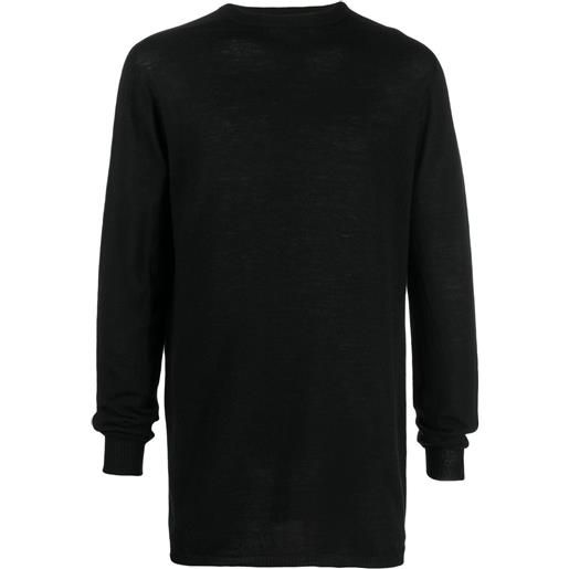 Rick Owens t-shirt oversize a maniche lunghe - nero