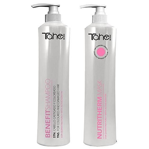 Tahe botanic hair system benefit shampoo and mask 800 ml each by Tahe