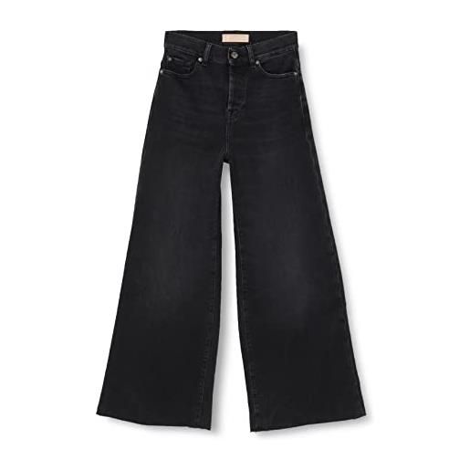 7 For All Mankind zoey luxe vintage with raw cut jeans, black, 24w / 24l da donna