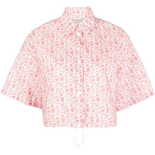 Moncler camicia crop con stampa - rosa