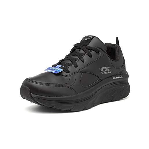 Skechers d'lux walker-timeless path, sneaker donna, nero (black leather/trim), 40 eu