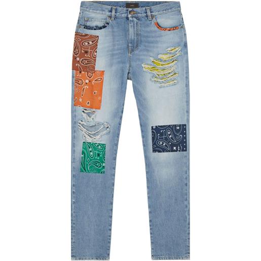 Alanui jeans con design patchwork - blu