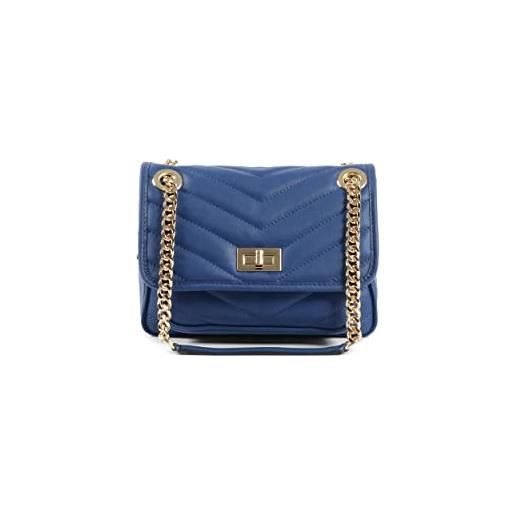 19V69 ITALIA womens handbag blue 10507 sauvage bluette, borsa made in italy donna, 22x16x13 cm