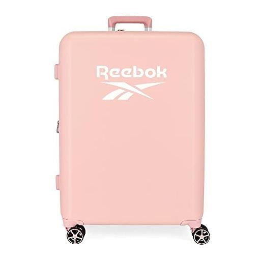 Reebok valigia Reebok roxbury medium rosa 48x70x26 cm abs rigido chiusura tsa integrata 81l 2.5 kg 4 doppie ruote