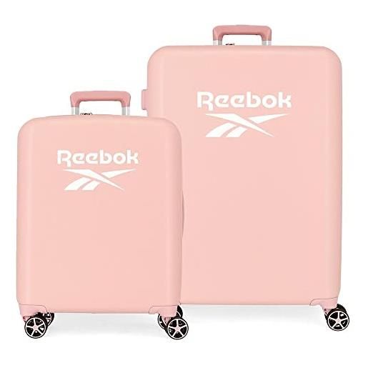 Reebok set valigie Reebok roxbury rosa 55/70 cm abs rigido chiusura tsa integrata 119,4 l 6 kg 4 doppie ruote bagaglio a mano