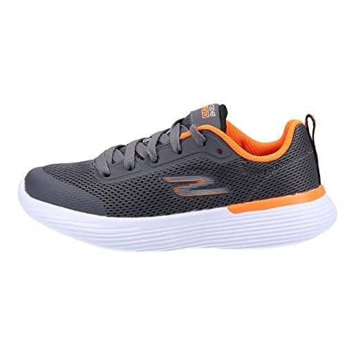 Skechers go run 400 v2 omega, sneaker bambini e ragazzi, charcoal orange textile trim, 35.5 eu