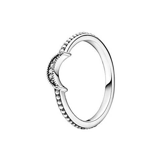 PANDORA anello da donna in argento scintillante mezzaluna 199156c01, metallo prezioso, zircone cubico