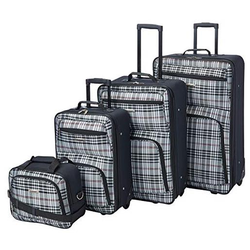 Rockland set di quattro valigie, croce nera, taglia unica, set di valigie da 4 pezzi