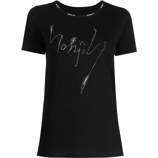 Yohji Yamamoto t-shirt con ricamo - nero