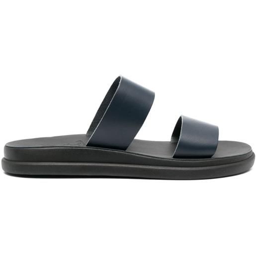 Ancient Greek Sandals sandali slides nicos in pelle - blu