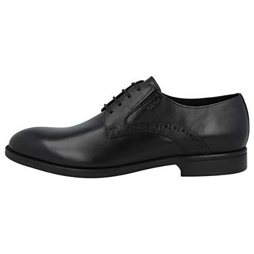 Geox u domenico a, scarpe stringate derby da uomo, nero (black c9999), 40 eu