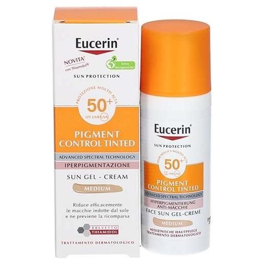 Eucerin pigment control tinted iperpigmentazione sun gel-cream medium spf50+ 50ml