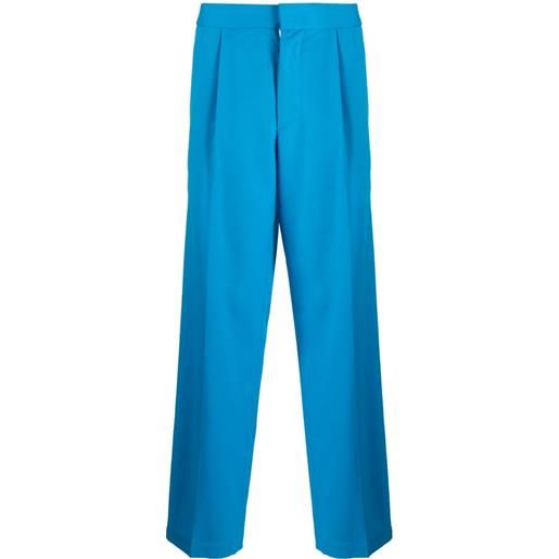 Bonsai pantaloni a gamba ampia con pieghe - blu