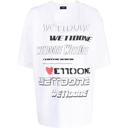 We11done t-shirt con stampa - bianco