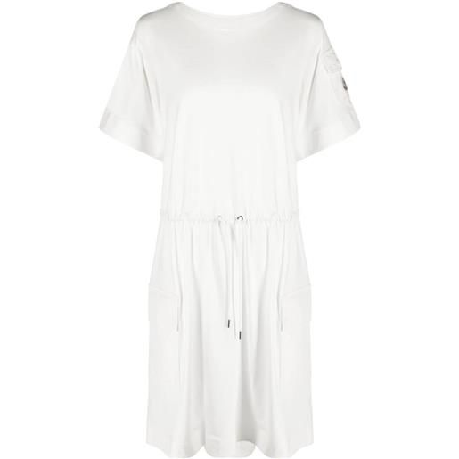 Moncler abito modello t-shirt con coulisse - bianco
