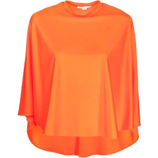 Stella McCartney blusa asimmetrica con drappeggio - arancione