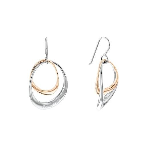 Calvin Klein orecchini pendenti da donna collezione warped rings - 35000003