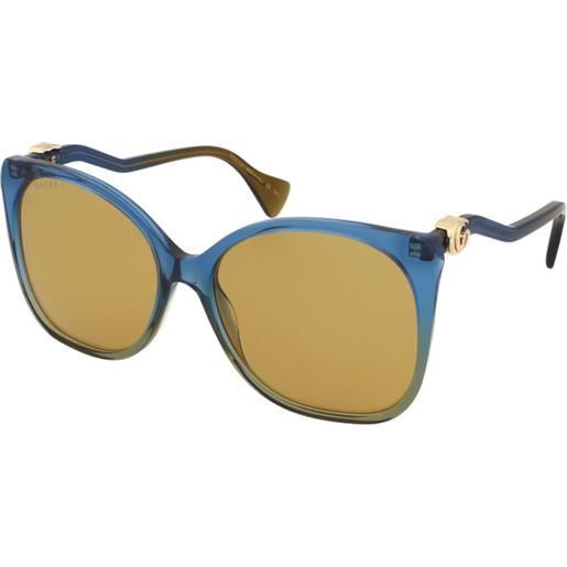 Gucci gg1010s 003 | occhiali da sole graduati o non graduati | prova online | plastica | oversize, quadrati | blu, verde, trasparente | adrialenti