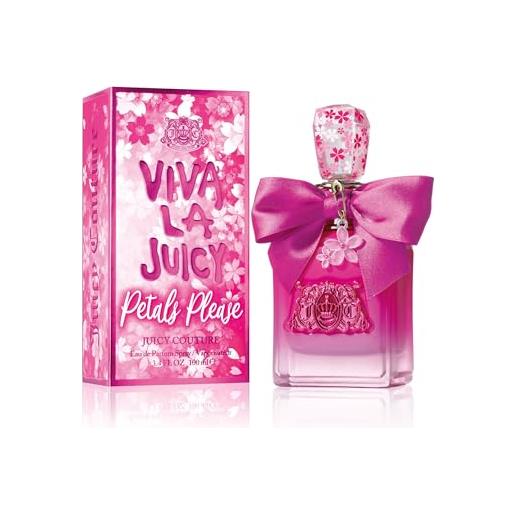 Juicy Couture viva la juicy petals please eau de parfum femme spray (100 ml), profumo floreale e fruttato, regalo donna