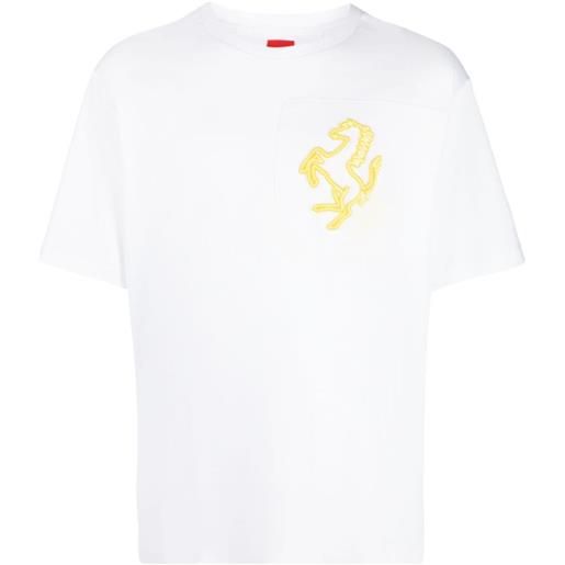 Ferrari t-shirt con ricamo - bianco
