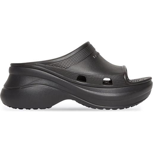 Balenciaga sandali slides x crocs traforati - nero