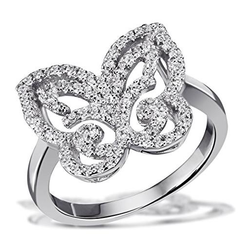 Goldmaid anello da donna, argento sterling 925, zirconia cubica bianca, brillante, misura 58 (18.5)