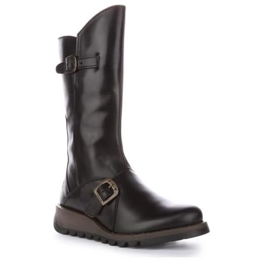 Fly London mes 2, stivali con fibbia donna, marrone camel, 38 eu