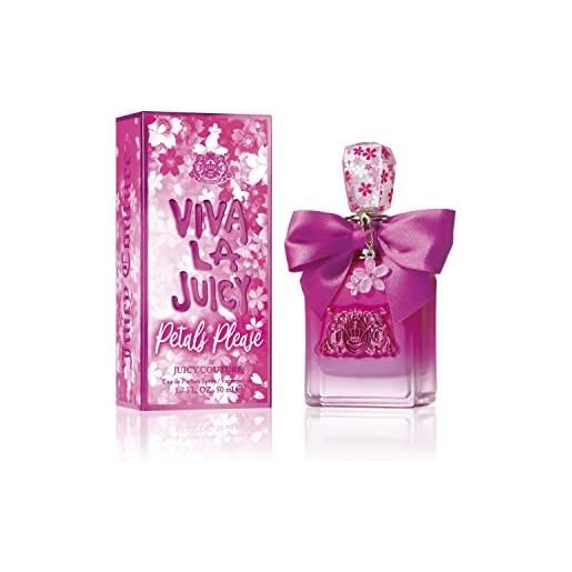 Juicy Couture viva la juicy petals please - eau de parfum vaporizer da donna, profumo lussureggiante, floreale e fruttato