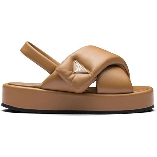 Prada sandali soft imbottiti - marrone