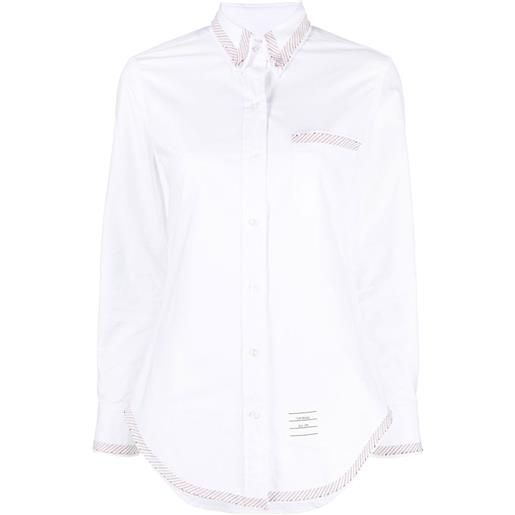 Thom Browne camicia oxford con banda a righe rwb - bianco
