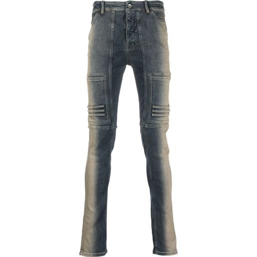 Rick Owens DRKSHDW pantaloni skinny con effetto sfumato - blu