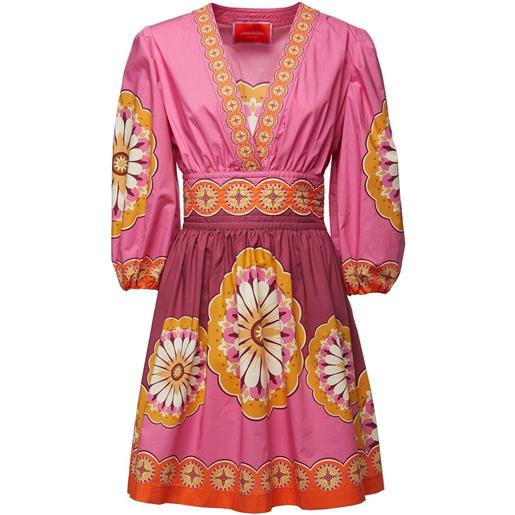 La DoubleJ abito svasato margherita con scollo a v - rosa