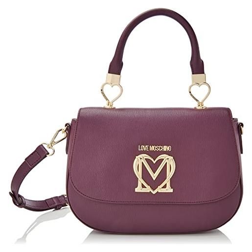 Love Moschino borsa pu viola, borsa a spalla donna, viola, 18x24x8