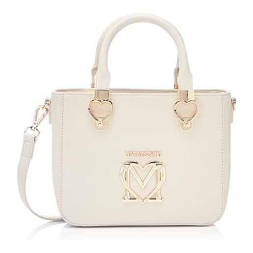 Love Moschino borsa pu avorio, borsa a spalla donna, avorio, 18x24x8