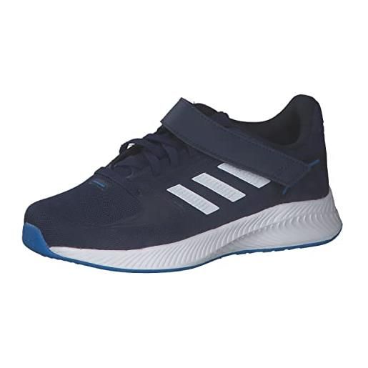 adidas runfalcon 2.0 el k, scarpe da ginnastica basse unisex - bambini, nucleo nero/bianco/argento met. , 28 eu