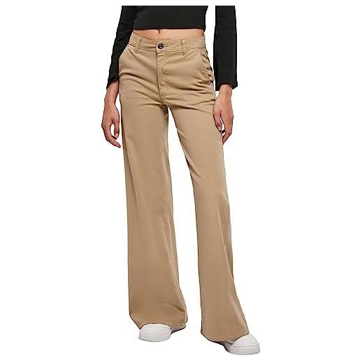 Urban Classics ladies high waist wide leg chino pants, pantaloni, donna, nero (black), 26