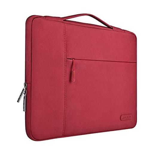 MOSISO laptop sleeve borsa compatibile con mac. Book air/pro, 13-13,3 pollici notebook, compatibile con mac. Book pro 14 m3 m2 m1 chip pro max 2023-2021, poliestere multifunzionale manica, rosso