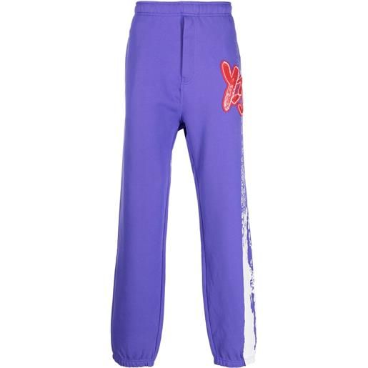 Y-3 pantaloni sportivi con applicazione - viola