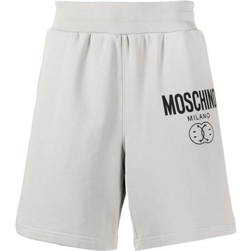 Moschino shorts sportivi con stampa - grigio